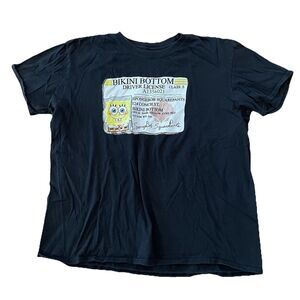 Nickelodeon SpongeBob SquarePants Bikini Bottom License T Shirt Size XL Black